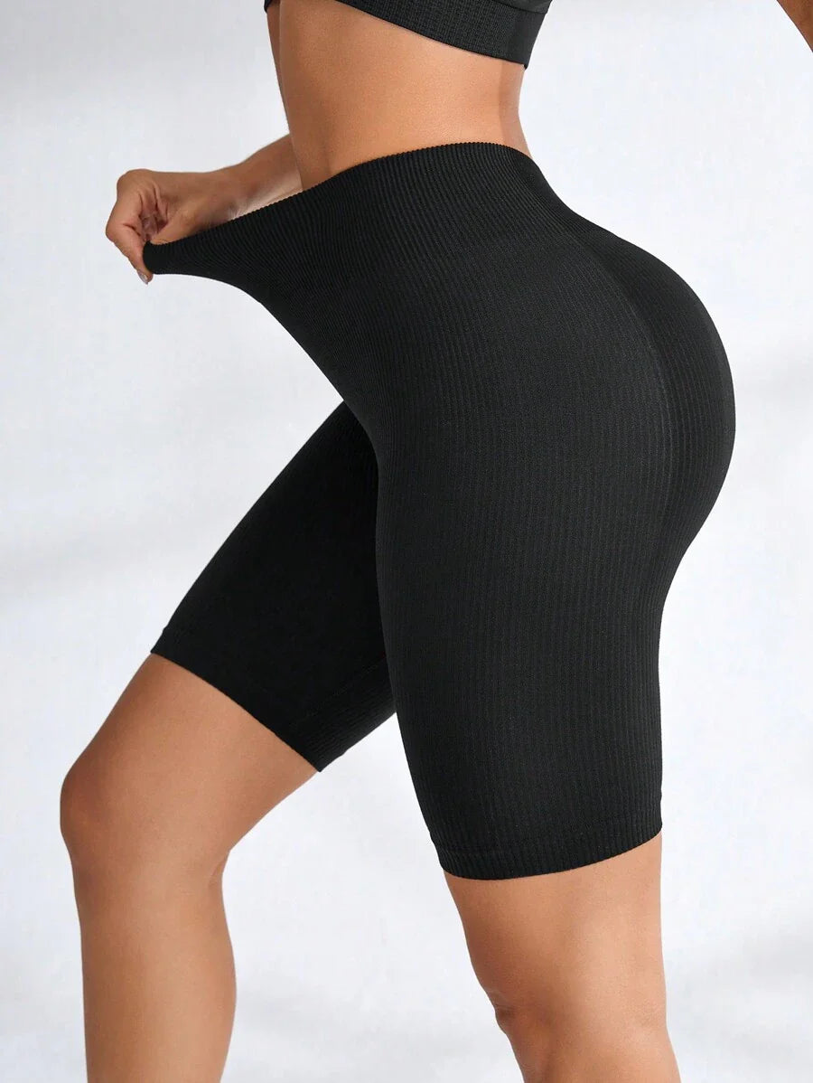 Biker de Mujer color Negro /Rib Knit