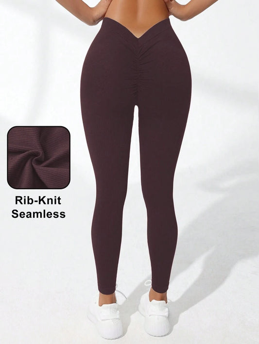 Legging  de Mujer color Marron /cintura en V