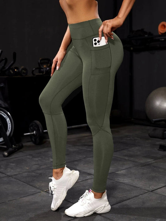 Legging de Mujer color Verde militar /Bolsillo lateral